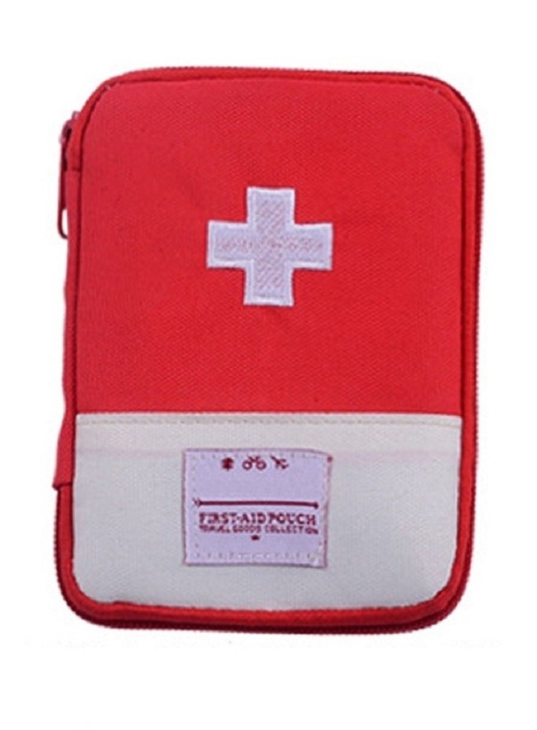 Étui de voyage pour médicaments rouge
