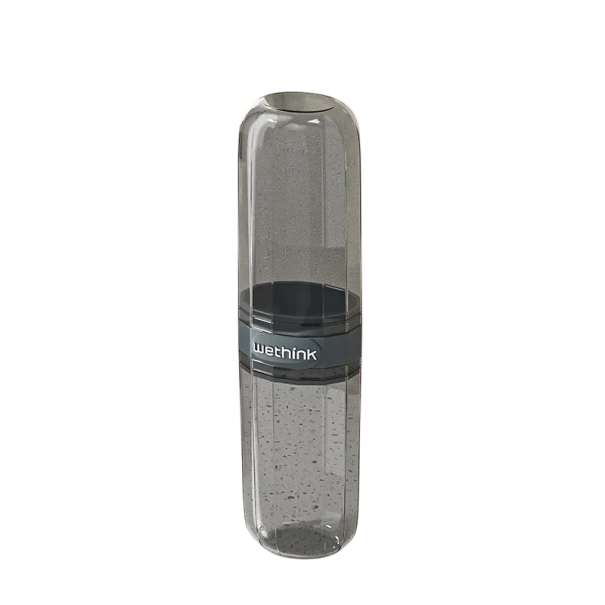Étui de voyage transparent teinté pour brosse à dents étui hygiénique portable gris