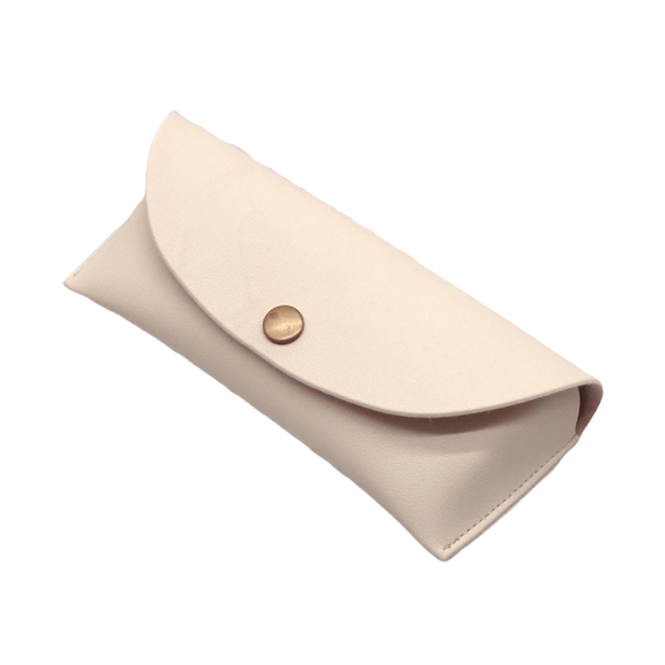 Étui en cuir pour lunettes T1007 crème