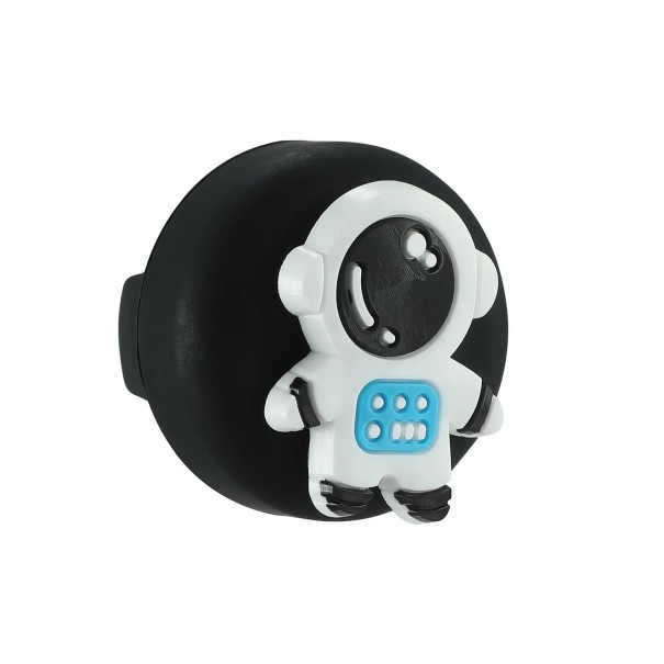 Étui en silicone étanche noir avec astronaute pour lacets et chaussures d'enfants GPS tracker accessoires 35x27x20mm 1