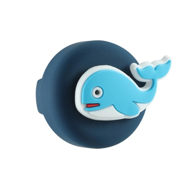 Étui en silicone étanche pour AirTag bleu foncé avec poisson pour lacets et chaussures d'enfants GPS tracker accessoires 35x27x20mm 1