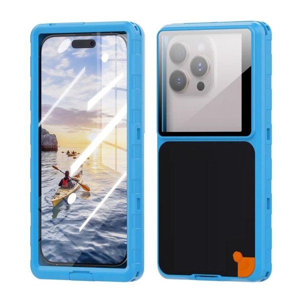 Étui étanche pour téléphone jusqu'à 6,9" IP68 Protection sous-marine Couverture de natation et tactile Sac Lavable et résistant aux rayures bleu