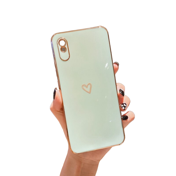 Etui ochronne z sercem do Xiaomi Redmi Note 8 jasnozielony
