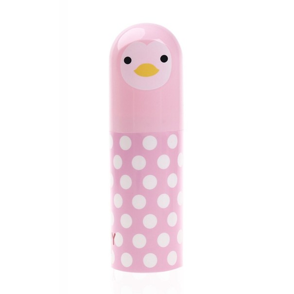 Étui pour brosse à dents et dentifrice pingouin rose