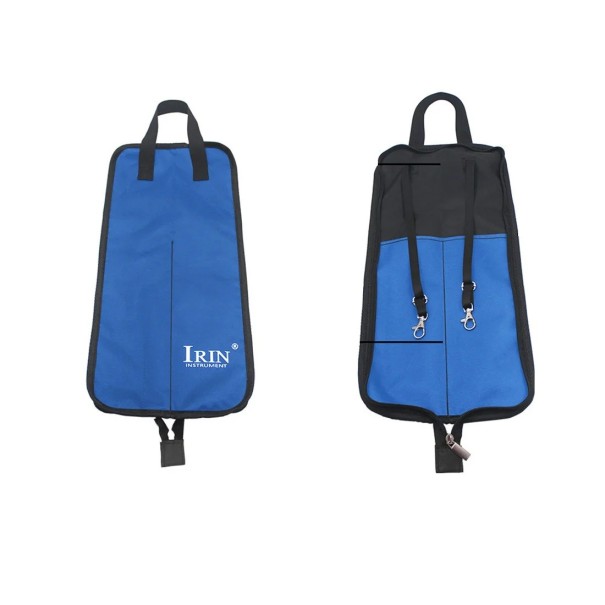 Etui til trommestikker 46 x 20,5 cm Bomulds vandtæt etui til percussioninstrumenter Holdbart transportabelt etui med lomme og ophængsremme blå