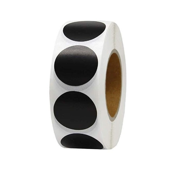 Etykiety samoprzylepne okrągłe 500 szt czarny