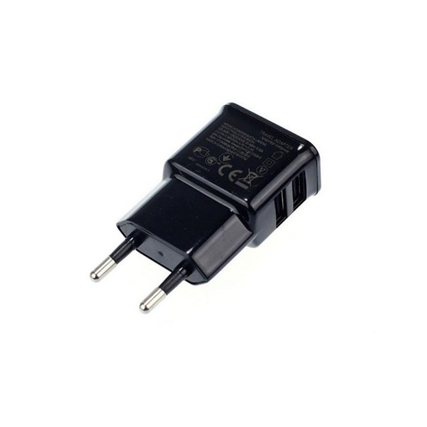 EU-Ladeadapter 2 USB-Anschlüsse schwarz