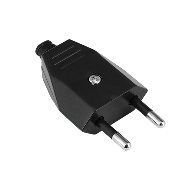EU-stikkontaktadapter 250V 16A 2-benet stik 4,0 mm udskiftningsstrømledningsende universal AC-rejsestik 16A sort