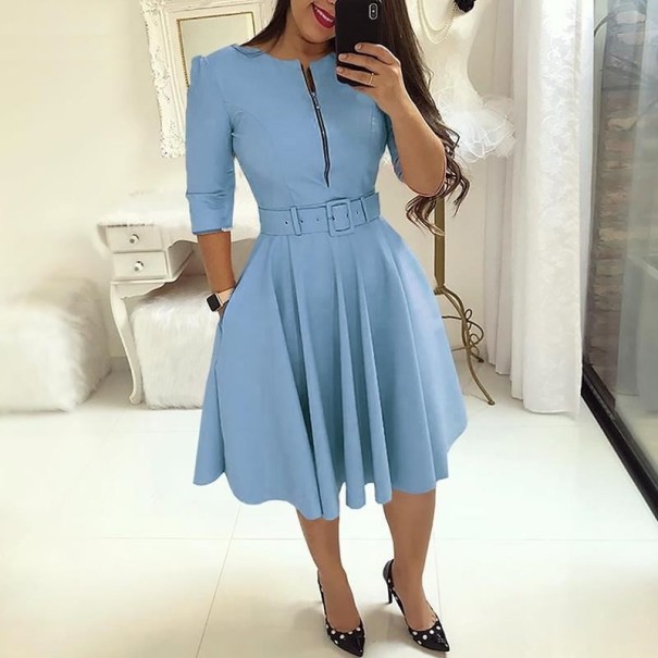 Evening Dress with Zip A2779 light blue XS
