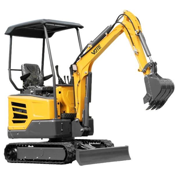 Excavator pe șenile 1,8 t VTW-18 Excavator hidraulic pe șenile de 1,8 tone cu accesorii Miniexcavator pe șenile galben