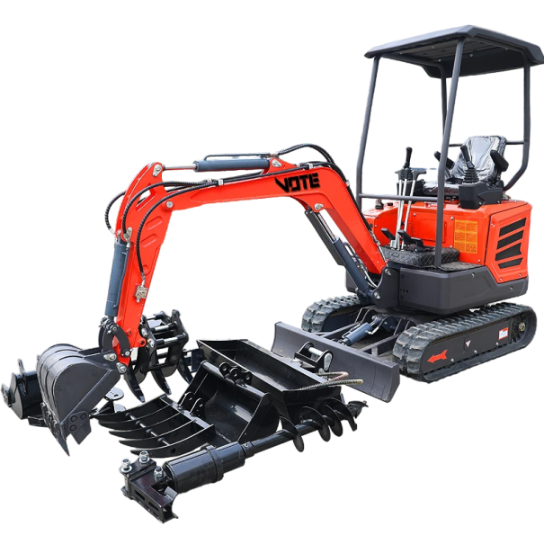 Excavator pe șenile 1,8 t VTW-18 Excavator hidraulic pe șenile de 1,8 tone cu accesorii Miniexcavator pe șenile roșu