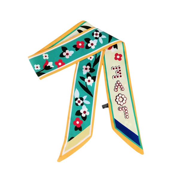 Exkluzivní dámský dlouhý šátek Čtyři roční období Módní pokrývka hlavy Stuha do vlasů Elegantní doplněk k tašce mátově zelená