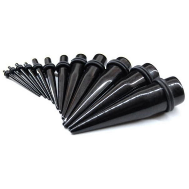 Expander acrilic drept negru 12 mm