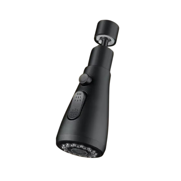 Extensia rotativă la 360° pentru bateria de bucătărie cu 3 moduri de curgere a apei, perlator cu filtru din plastic, adaptor universal pentru bateria de chiuvetă negru