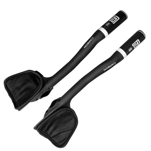 Extensões de guiador em carbono 350 mm diâmetro 31.8 mm apoios ergonómicos carbono multicoloridos para ciclismo branco