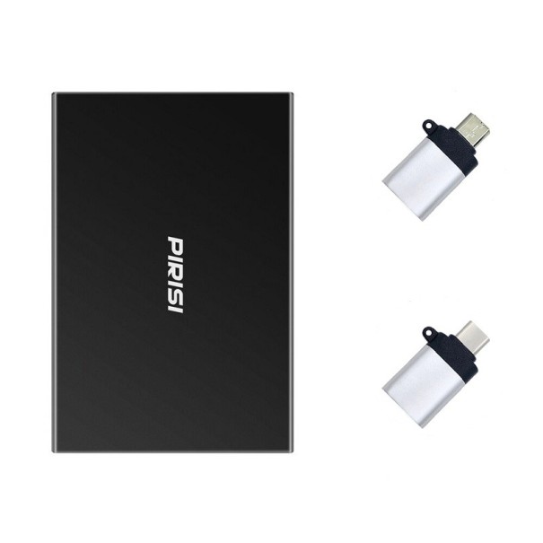 Externe Festplatte mit OTG-Adaptern schwarz 2TB