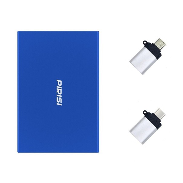 Externe harde schijf met OTG-adapters donkerblauw 250GB