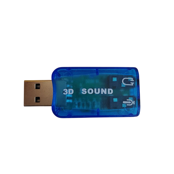 Externe USB-geluidskaart 5,2 x 2,3 cm PCI-vervanging voor notebook USB naar audio-interface Microfoon- en hoofdtelefoonadapter Geluidskanaal blauw