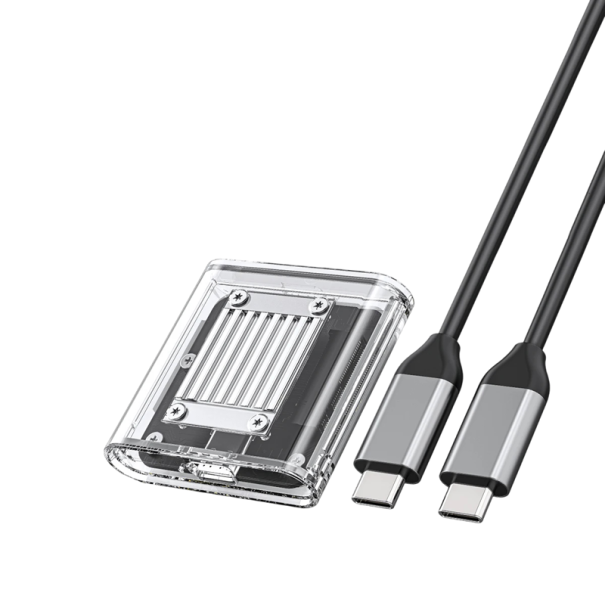 Externí adaptér M.2 na USB typu C Rychlost 10 Gbps Pro NVMe PCIe SSD 2230 do 2 TB Průhledný Přenosný box na pevný disk k notebooku 1