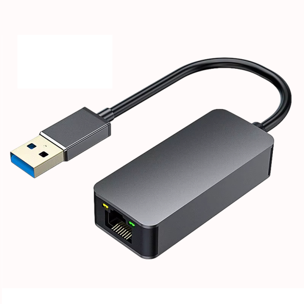 Externí USB na RJ45 síťový převodník 2500Mbps USB 3.0 Ethernet adaptér LAN karta šedé provedení pro notebook PC Mac 1