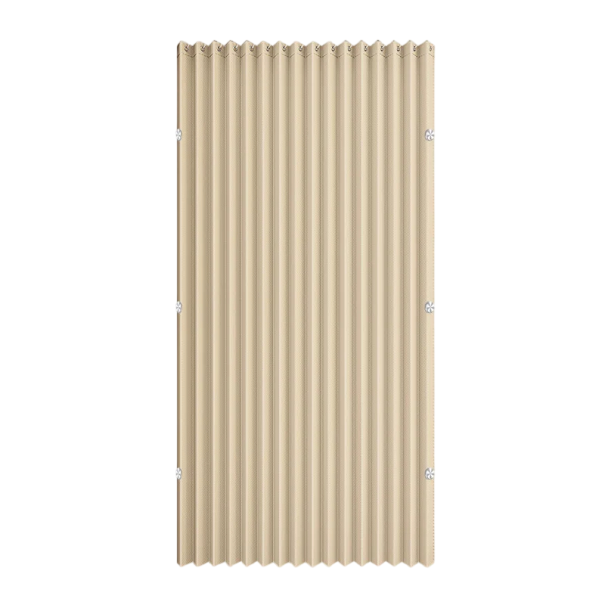 Extra široký magnetický dveřní závěs 150x200 cm plisé polyester s lněnou strukturou kovové kroužky nerezové háčky úchytka béžova