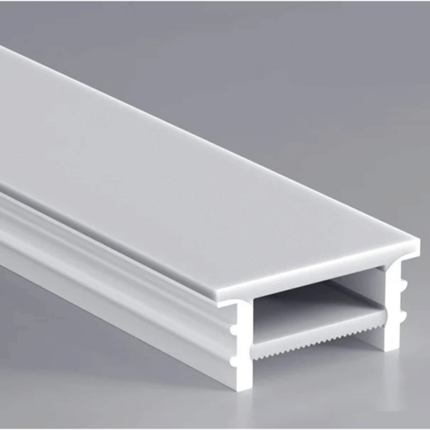 Extra široký silikonový LED profil 18 x 10 mm Lem 23,6 mm Dĺžka 1 m Ohebný S difuzorom Biely Zápustný do drážky Pre LED pásku Bez pásku 1