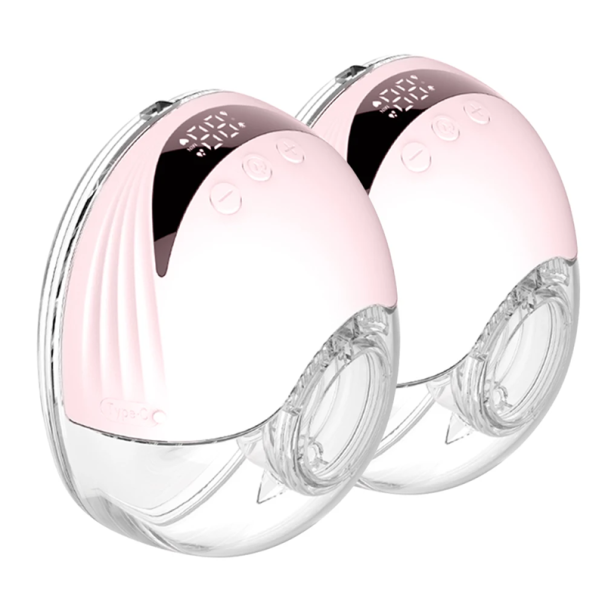 Extractor de leche eléctrico 2 piezas 210 ml Libre de BPA Portátil con pantalla LED 4 modos y 12 niveles Recipiente recolector Lactancia materna rosa