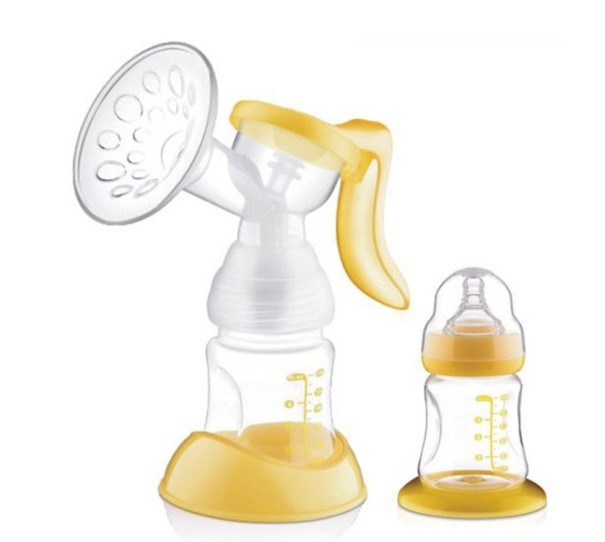 Extractor de leche manual amarillo