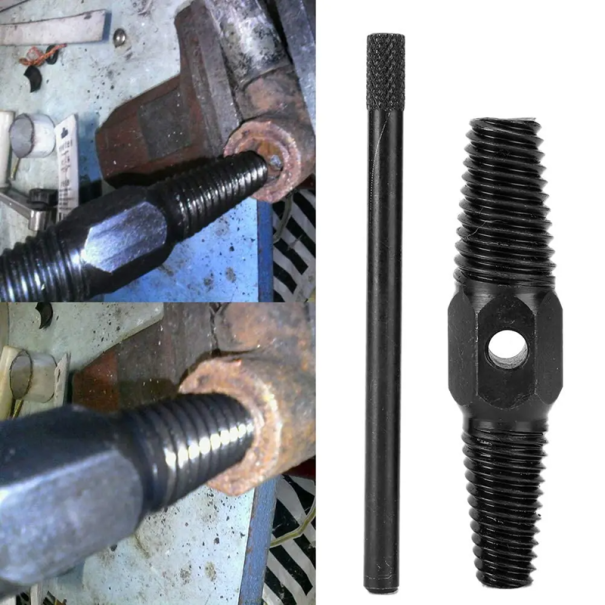 Extractor de tornillos para tuberías de 1/2&quot; a 3/4&quot;, herramienta para extraer tornillos rotos, reparación de roscas de acero al carbono, instalación de tuberías de agua 1