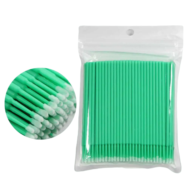 Eyelash Applicator 100 pcs 2 mm Micro Brush Cosmetic Tool green