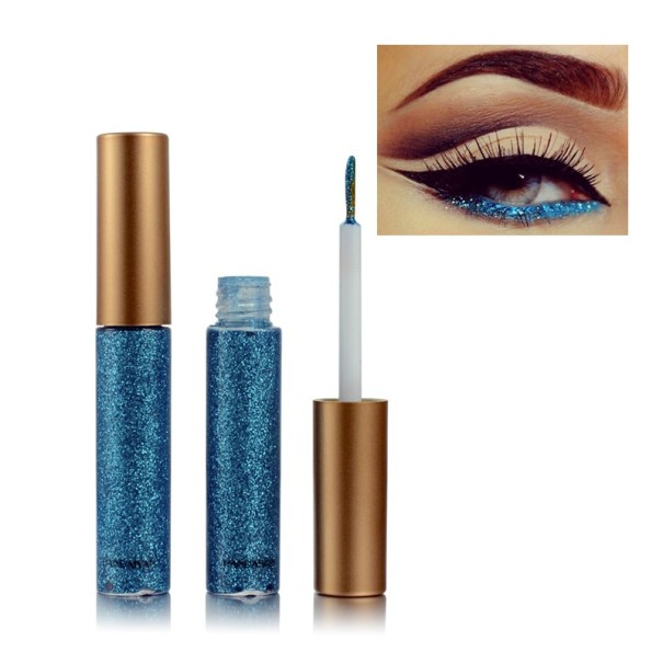 Eyeliner colorato glitterato blu