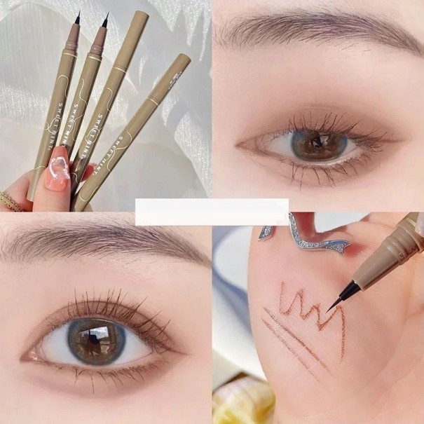 Eyeliner Ultra Fin Feutre Waterproof Crayon À Yeux Fin Dark Brown