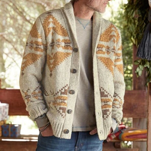 F295 Herrenpullover mit Knöpfen M