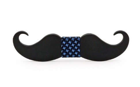 Fából készült csokornyakkendő bajusz formájú J647 3