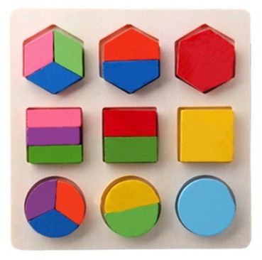 Fából készült puzzle geometriai formák J628 3