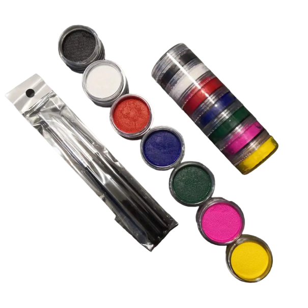 Face Paint 10 g Colourful Eyeliner Water Active Neon Colour Set with Brushes Halloween Make-up 1