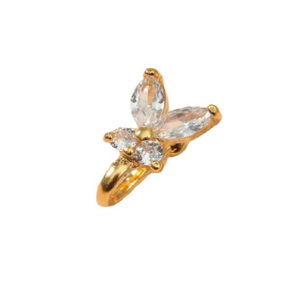 Fake Butterfly Nose Piercing gold