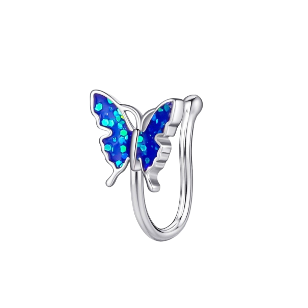 Fake Butterfly Nose Piercing N914 dark blue