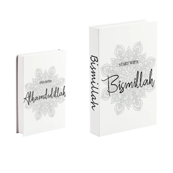 Fake Decorative Book Bismillah Alhamdulillah Non-Opening Book Prop Modern Minimalist Home Decoration for Shelf Table Library 1