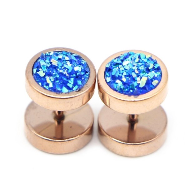 Fake Plugs mit Kristallen altrosa 5