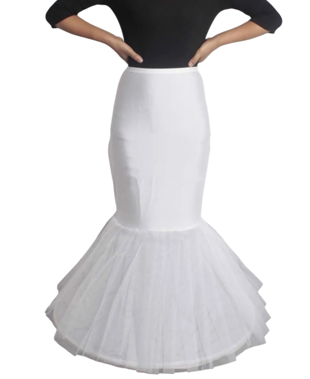 Falda ajustada de mujer estilo sirena con volantes voluminosos Falda blanca para vestidos de novia y de gala Falda de tul tipo trompeta 1