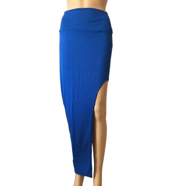 Falda asimétrica de mujer azul M