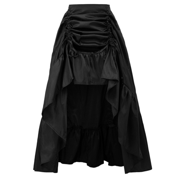 Falda asimétrica de mujer con pliegues negro L