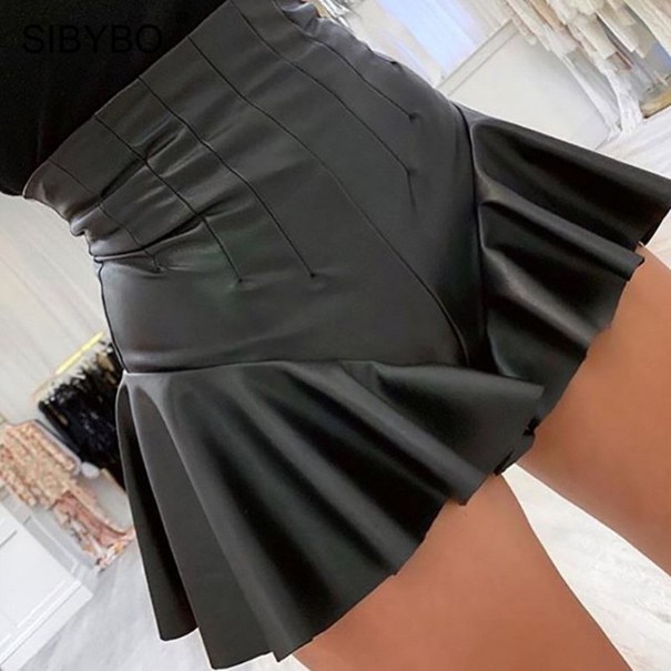 Falda corta de cuero para mujer M