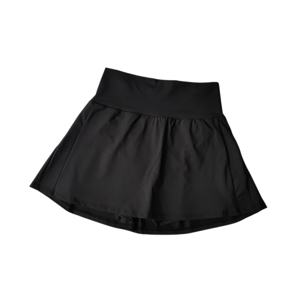 Falda corta plisada deportiva de verano, de cintura alta, de secado rápido, fina, con bolsillo trasero para correr, hacer ejercicio, tenis y fitness. negro XS