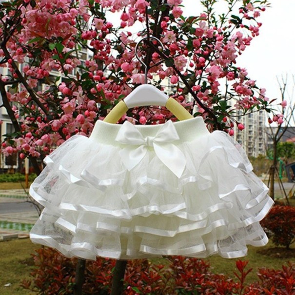 Falda de capas para niñas L994 blanco 2