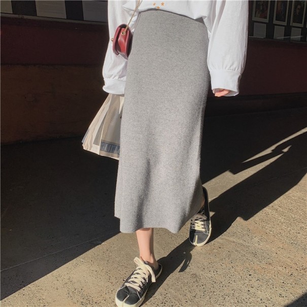 Falda de cintura alta para mujer G33 gris