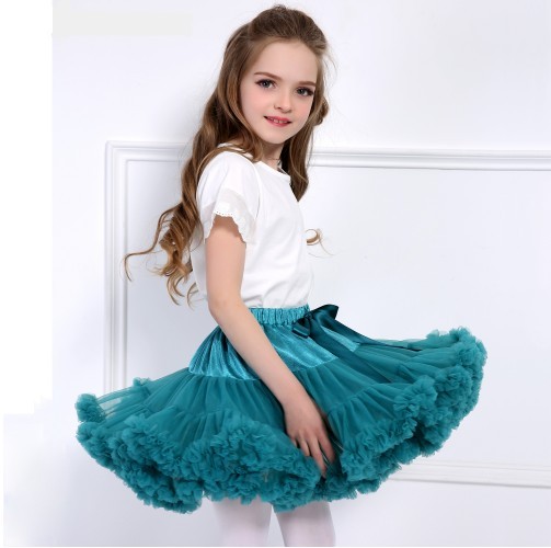 Falda de cintura alta para niñas modernas - Azul 6