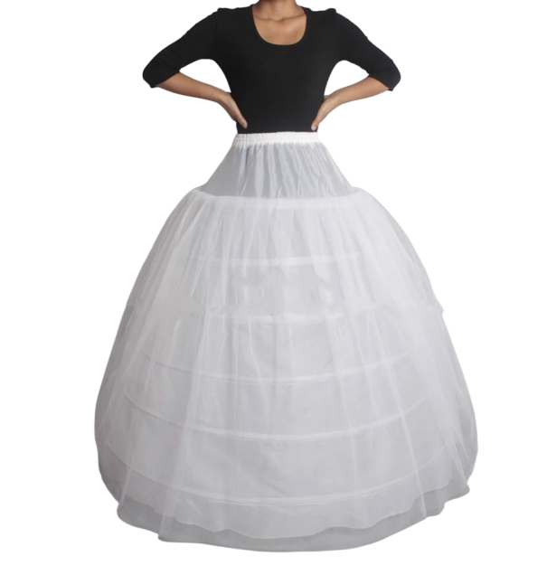 Falda de dama con 6 aros Crinolina volumétrica de varias capas para vestidos de novia y de gala Falda inferior extra completa corte de princesa 1