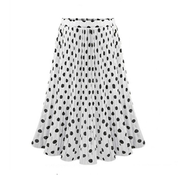 Falda de lunares para mujer A1585 blanco L